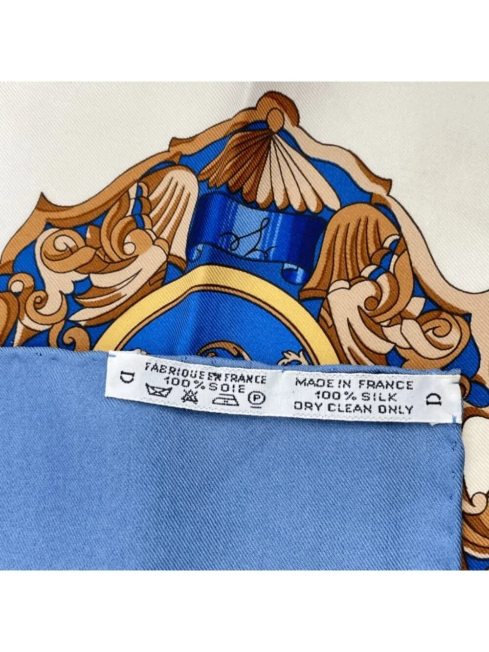 Hermes Carre 90 L'entente Cordiale Franco British Alliance Blue Multicolor - Picture 7 of 7